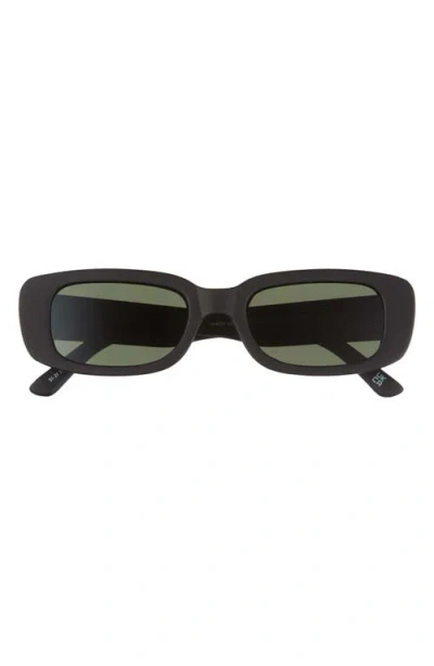 Aire Ceres 51mm Rectangular Sunglasses In Black / Green Mono Polar