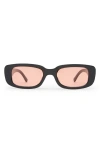 Aire Ceres 51mm Rectangular Sunglasses In Black/cinnamon Tint