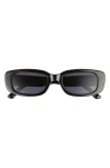 Aire Ceres 51mm Rectangular Sunglasses In Black/smoke Mono