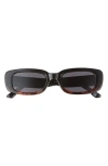 Aire Ceres 51mm Rectangular Sunglasses In Black/tort