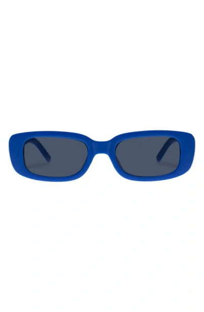 Aire Ceres 51mm Rectangular Sunglasses In Matte Blue / Smoke Mono