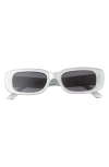 Aire Ceres 51mm Rectangular Sunglasses In Metallic Silver