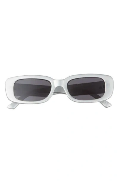 Aire Ceres 51mm Rectangular Sunglasses In Metallic Silver