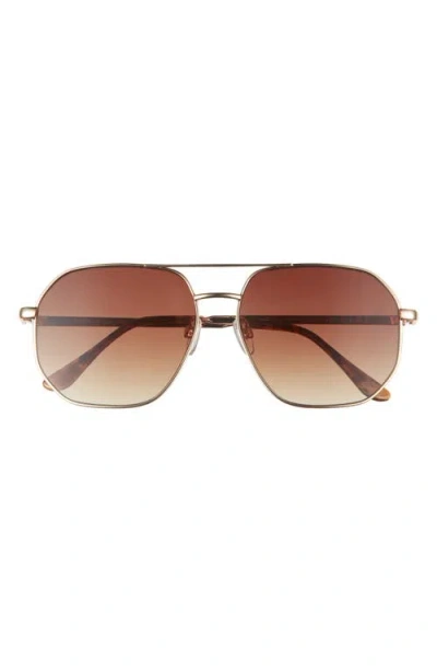 Aire Corvus 57mm Aviator Sunglasses In Gold/dark Tort