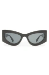 Aire Electra 49mm Small Cat Eye Sunglasses In Green