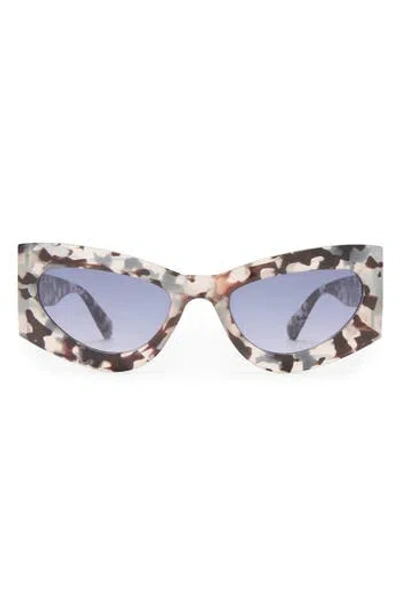 Aire Electra 49mm Small Cat Eye Sunglasses In Gray