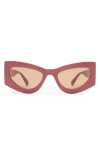 Aire Electra 49mm Small Cat Eye Sunglasses In Terracotta/hazel Tint