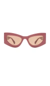 Aire Electra 49mm Small Cat Eye Sunglasses In Terracotta & Hazel Tint