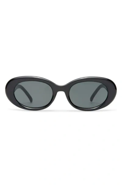 Aire Epsilon 50mm Small Oval Sunglasses In Black/smoke Mono