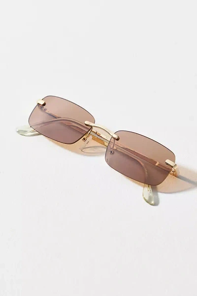 Aire Frameless Rectangle Sunglasses In Sand