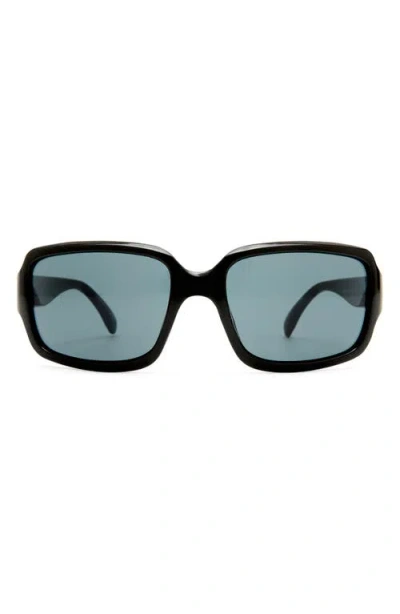 Aire Ignite 52mm Rectangular Sunglasses In Black/smoke Mono