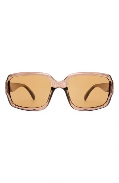 Aire Ignite 52mm Rectangular Sunglasses In Espresso/tan Tint