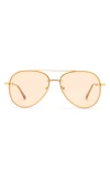 Aire Mirzam 60mm Aviator Sunglasses In Bright Gold/hazel Tint