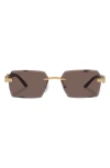 Aire Nebula 60mm Rimless Square Sunglasses In Bright Gold / Woodgrain