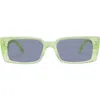 Aire Orion 53mm Rectangular Sunglasses In Glowing Green Marble