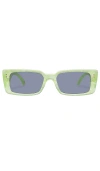 Aire Orion 53mm Rectangular Sunglasses In Glowing Green Marble