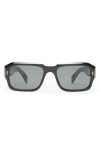 Aire Pluto 53mm Rectangular Sunglasses In Black/smoke Mono Polarized
