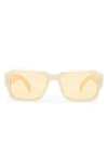 Aire Pluto 53mm Rectangular Sunglasses In Ivory/golden Tint