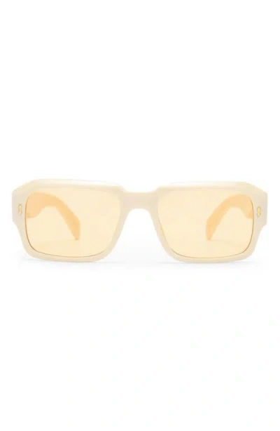 Aire Pluto 53mm Rectangular Sunglasses In Ivory/golden Tint
