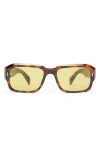 Aire Pluto 53mm Rectangular Sunglasses In Syrup Tort/sage Tint