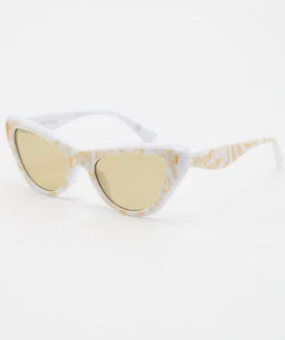 Aire Shades Women's Linea Sunglasses In White Marble In Beige