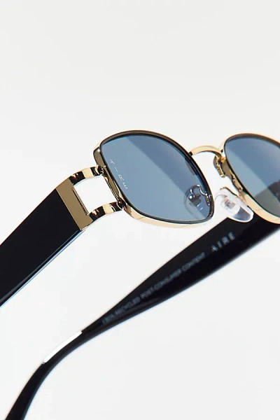 Aire Sirius Rectangle Sunglasses In Black, Women's At Urban Outfitters In Blue