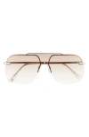 Aire Venatici 137mm Aviator Sunglasses In Bright Gold / Light Brown Grad