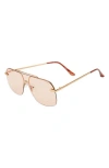 Aire Venatici 137mm Aviator Sunglasses In Bright Gold/hazel Tint