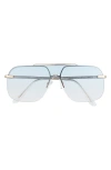 Aire Venatici 137mm Aviator Sunglasses In Gold/sky Blue Grad