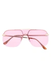 Aire Venatici 137mm Aviator Sunglasses In Pink