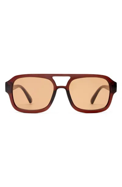 Aire Whirlpool 53mm Aviator Sunglasses In Auburn/hazel Tint