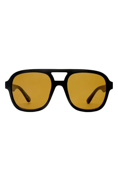 Aire Whirlpool 53mm Aviator Sunglasses In Black/bronze Tint