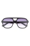 Aire Whirlpool 53mm Aviator Sunglasses In Black/smoke Grad