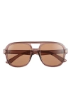 Aire Whirlpool 53mm Aviator Sunglasses In Chocolate/brown Mono