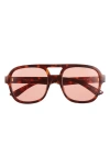 Aire Whirlpool 53mm Aviator Sunglasses In Dark Tort/cinnamon Tint