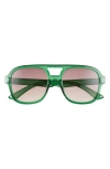 Aire Whirlpool 53mm Aviator Sunglasses In Emerald/warm Smoke Mono
