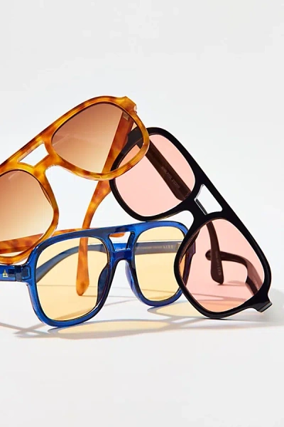 Aire Whirlpool Aviator Sunglasses In Black, Women's At Urban Outfitters In Pink