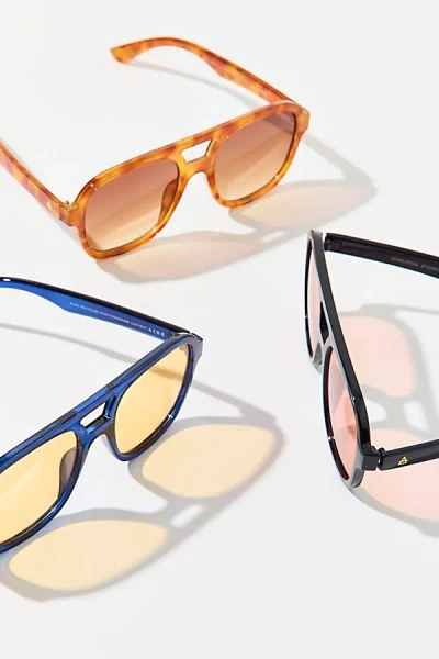 Aire Whirlpool Aviator Sunglasses In Blue, Women's At Urban Outfitters In Black