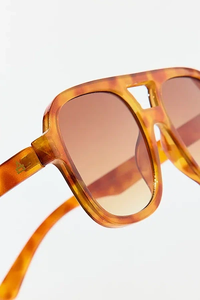 Aire Whirlpool Aviator Sunglasses In Orange, Women's At Urban Outfitters In Brown