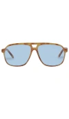 Aire Monoceros Sunglasses In Vintage Tort & Sky Blue Tint
