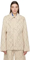 Airei Beige Embroidered Denim Jacket In Natural 2