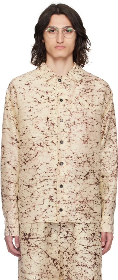 Airei Beige Printed Shirt In Natural