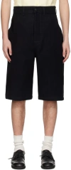 Airei Black Layered Denim Shorts In Black