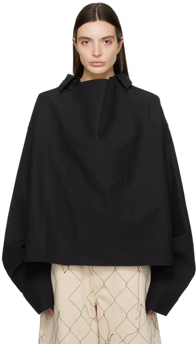 Airei Black Paneled Shirt In Black 1