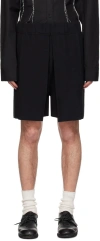 AIREI BLACK PLEATED SHORTS