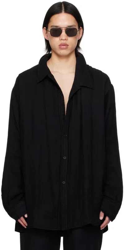 Airei Black Wrap Shirt