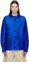 Airei Blue Raw Edge Shirt In Sapphire 1