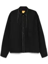 Airei Cotton Shirt With Inverted Pleat And Drop Shoulder In Black