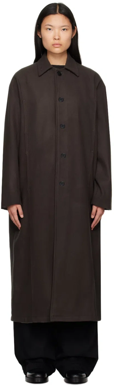 Airei Gray Seam Pocket Coat In Iron