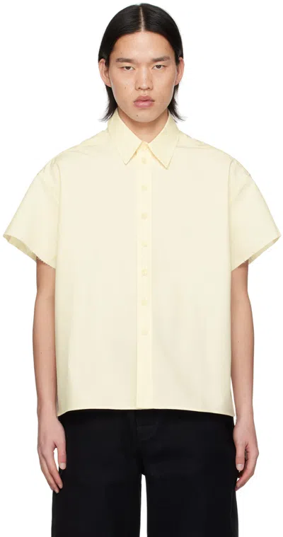 Airei Off-white Raw Edge Shirt In Natural